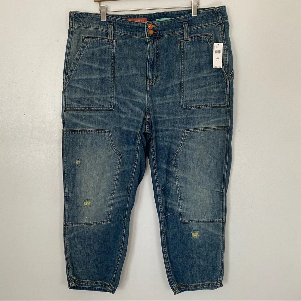 Pilcro The Wanderer Jeans Anthropologie A+ plus size 18w boho patchwork blue - Picture 2 of 12